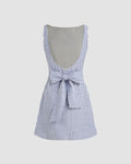 Sleeveless Blue Striped Bodycon Mini Dress for Women