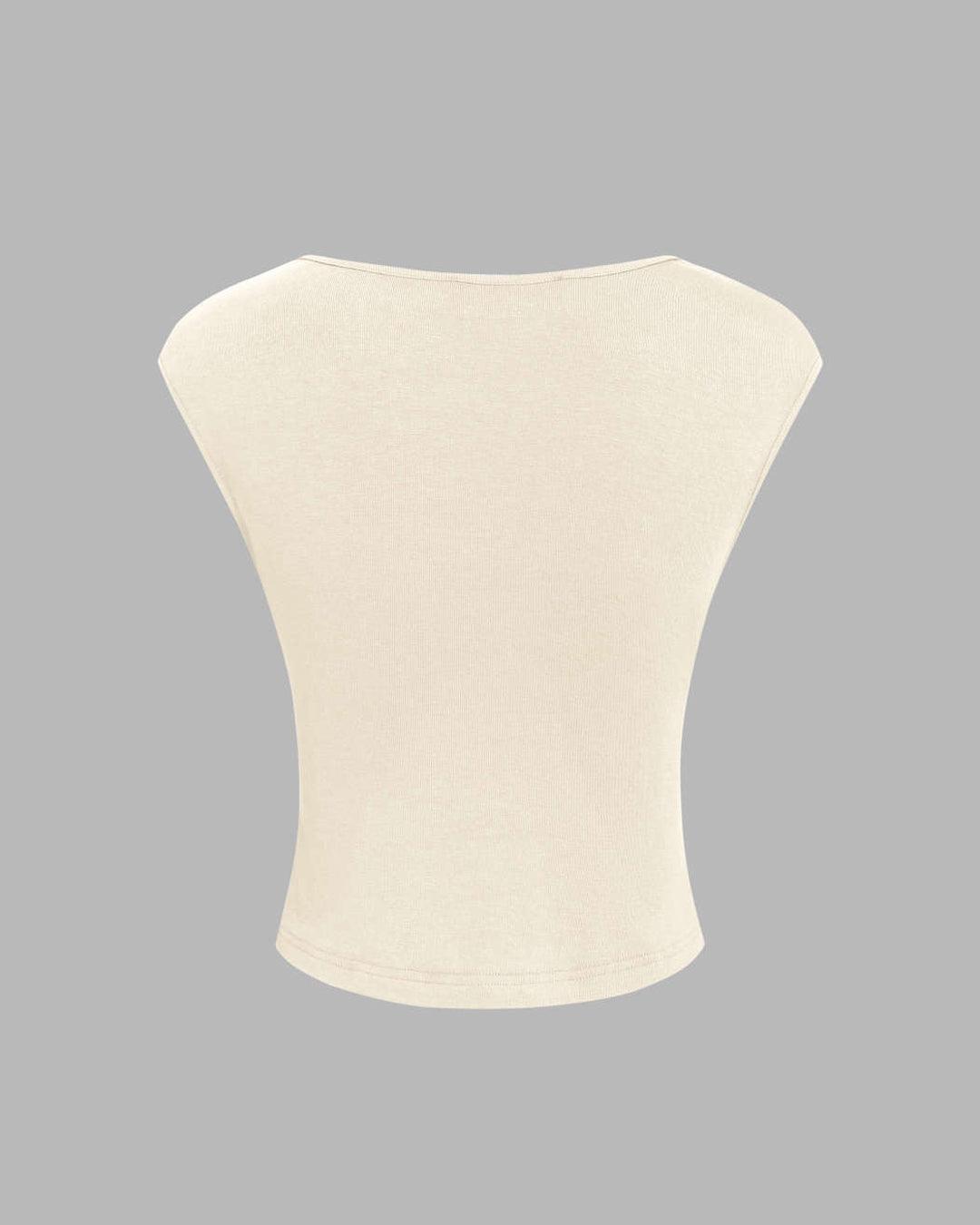 Sleeveless Crop Tank Top & Ruched Maxi Skirt In Off White