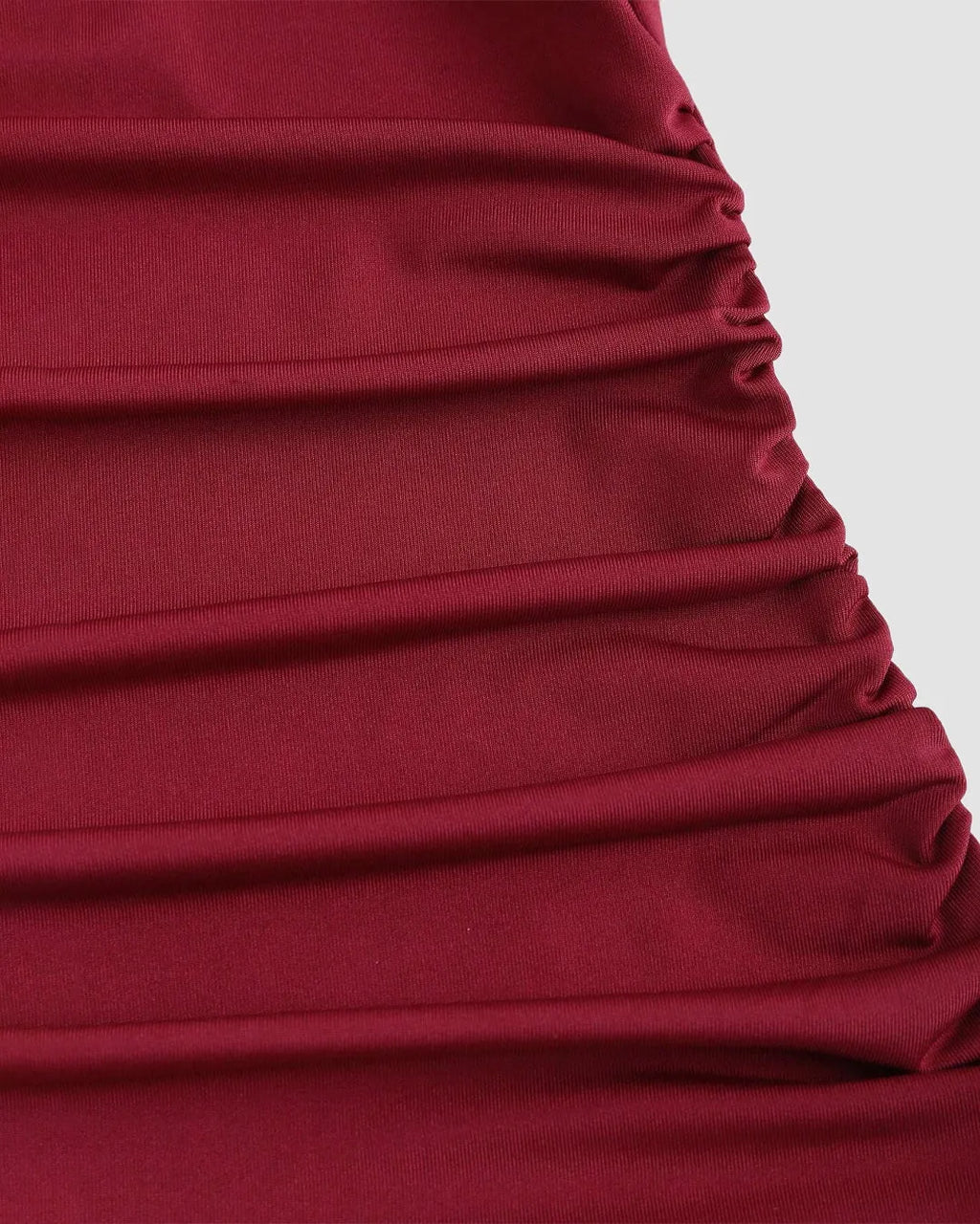 Bodycon Party Dress with Lace Trim and Flared Hem in Maroon