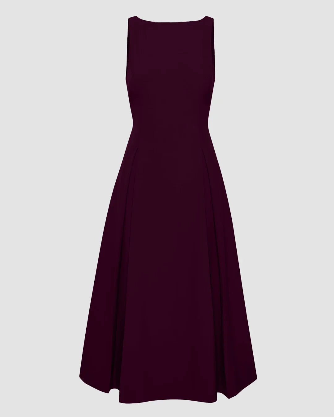 Sleeveless Red A Line Midi Dress