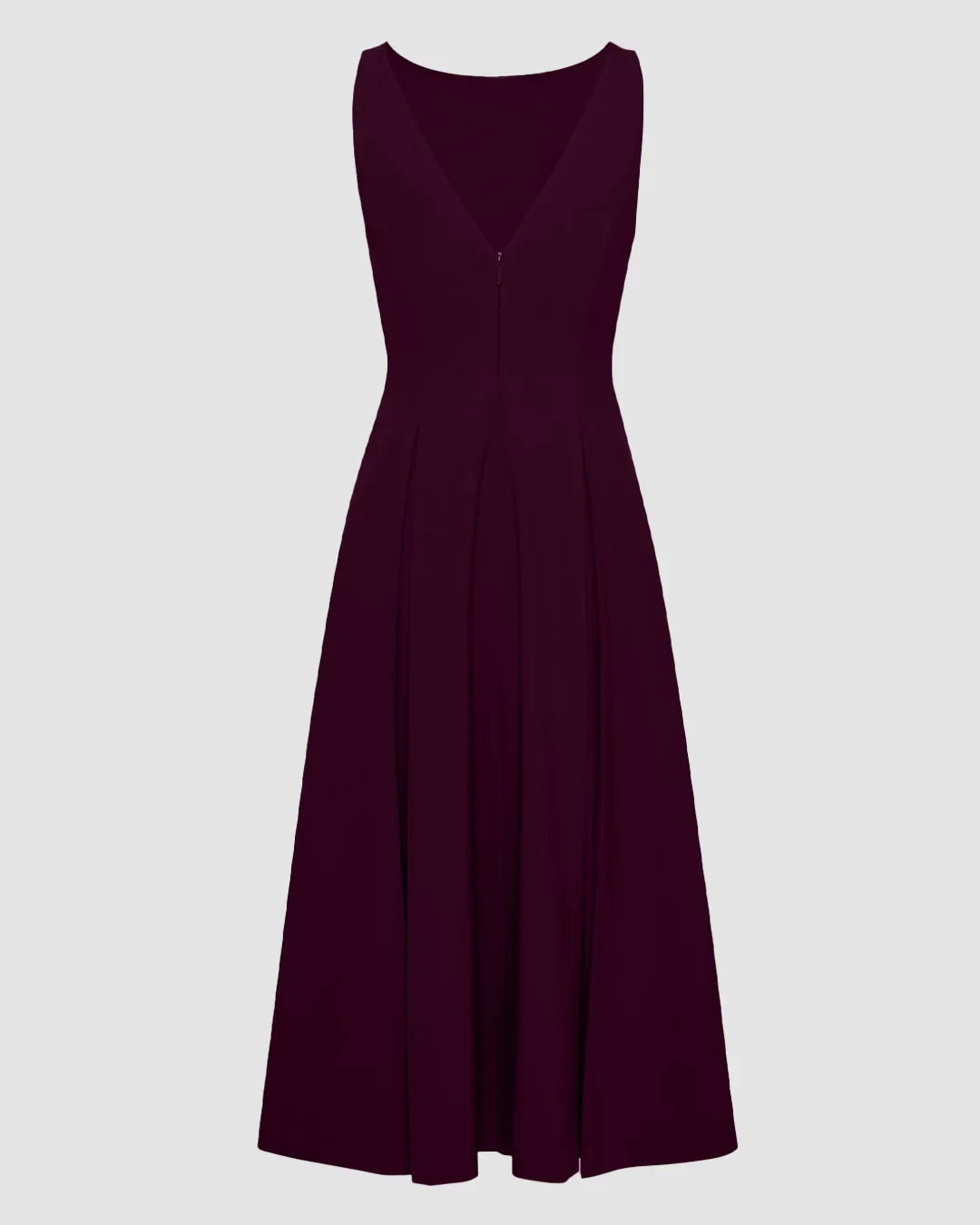Sleeveless Red A Line Midi Dress