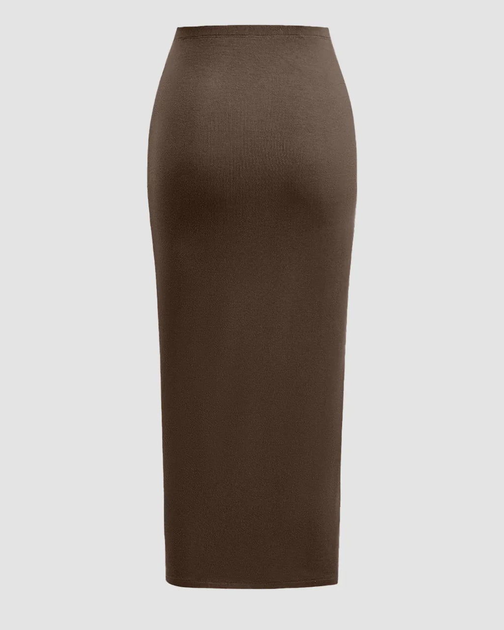 Sleeveless Ruched Top & Midi Skirt Set in Brown