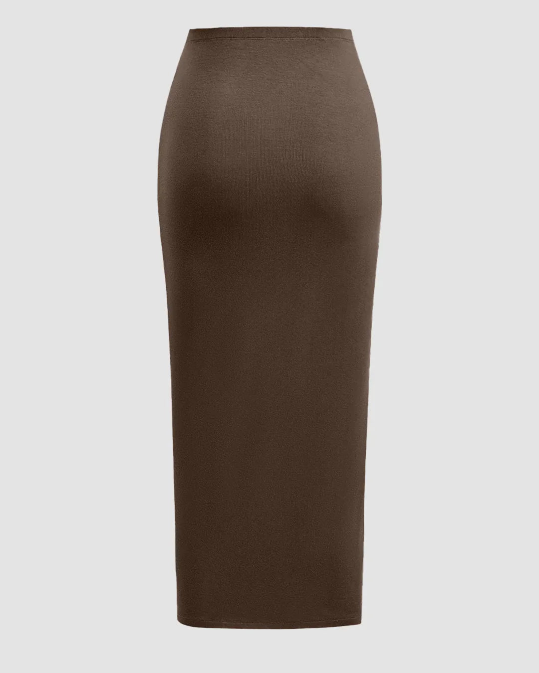 Sleeveless Ruched Top & Midi Skirt Set in Brown