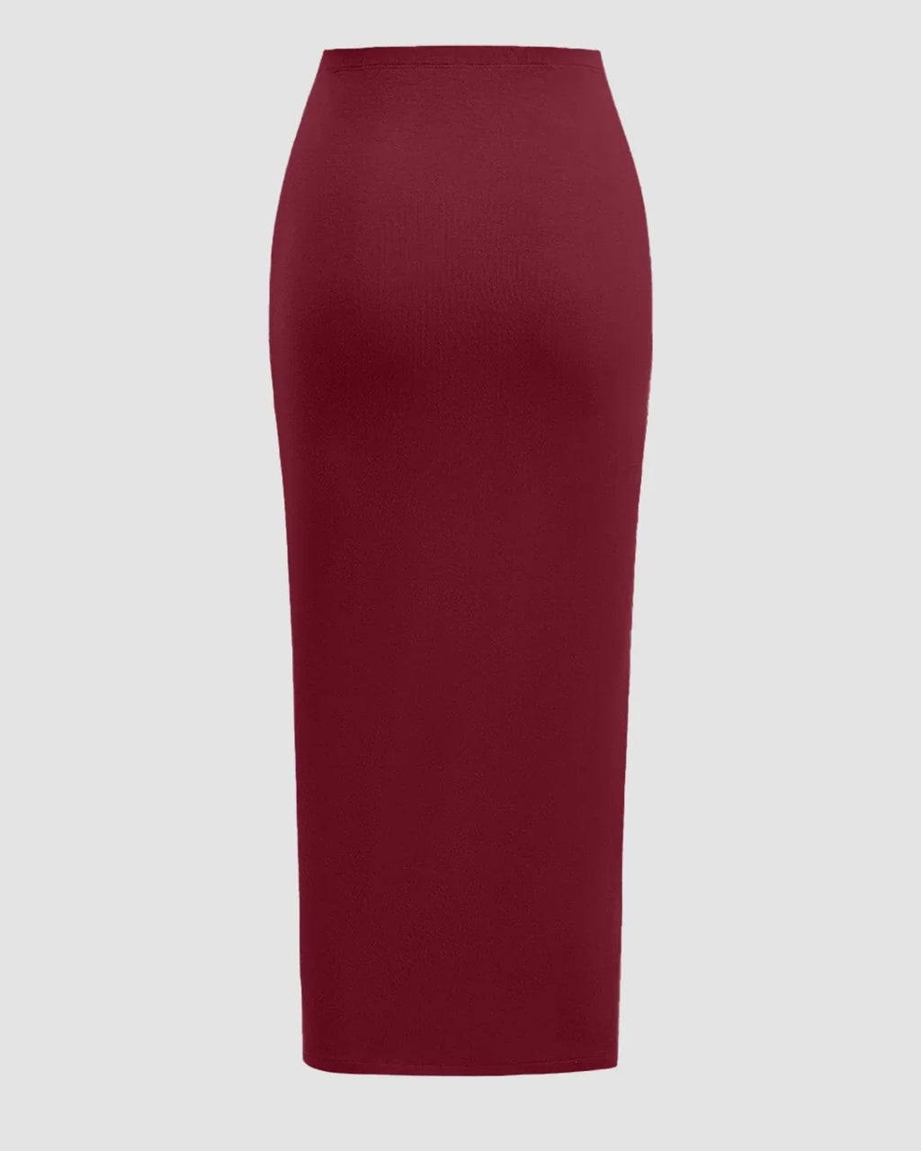 Sleeveless Ruched Top & Midi Skirt Set in Maroon