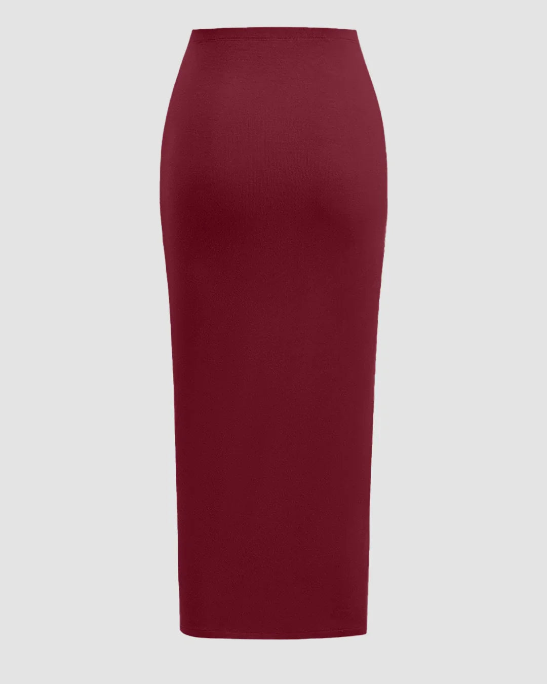 Sleeveless Ruched Top & Midi Skirt Set in Maroon