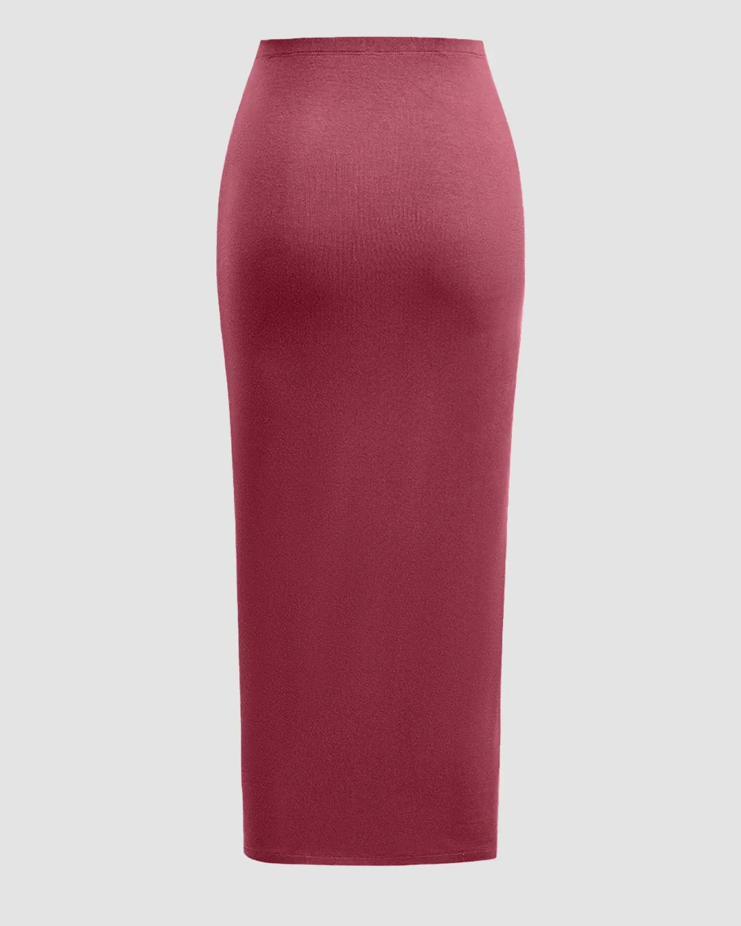 Sleeveless Ruched Top & Midi Skirt Set in Ruby