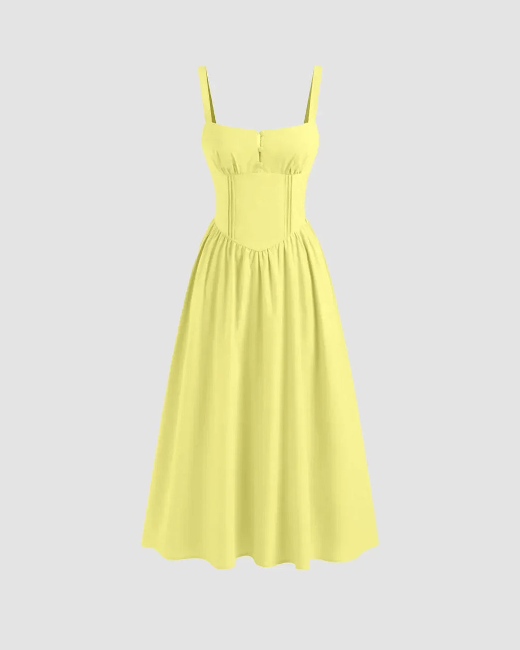 Sleeveless Tie Strap Midi Dress in Yellow