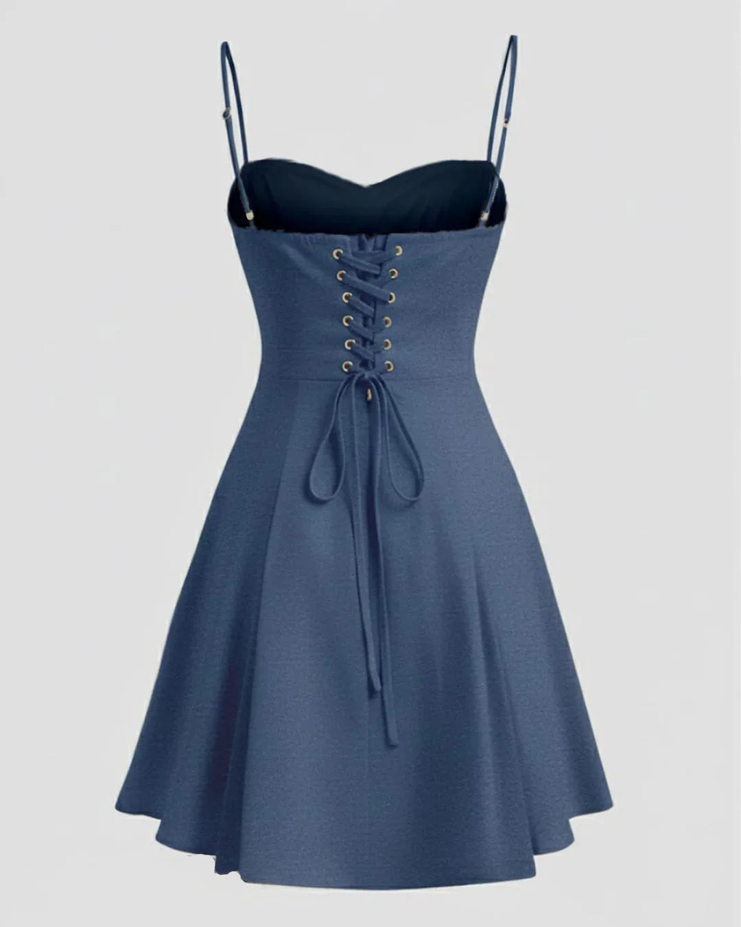 Slim Fit A-Line Mini Dress in Dark Navy Blue