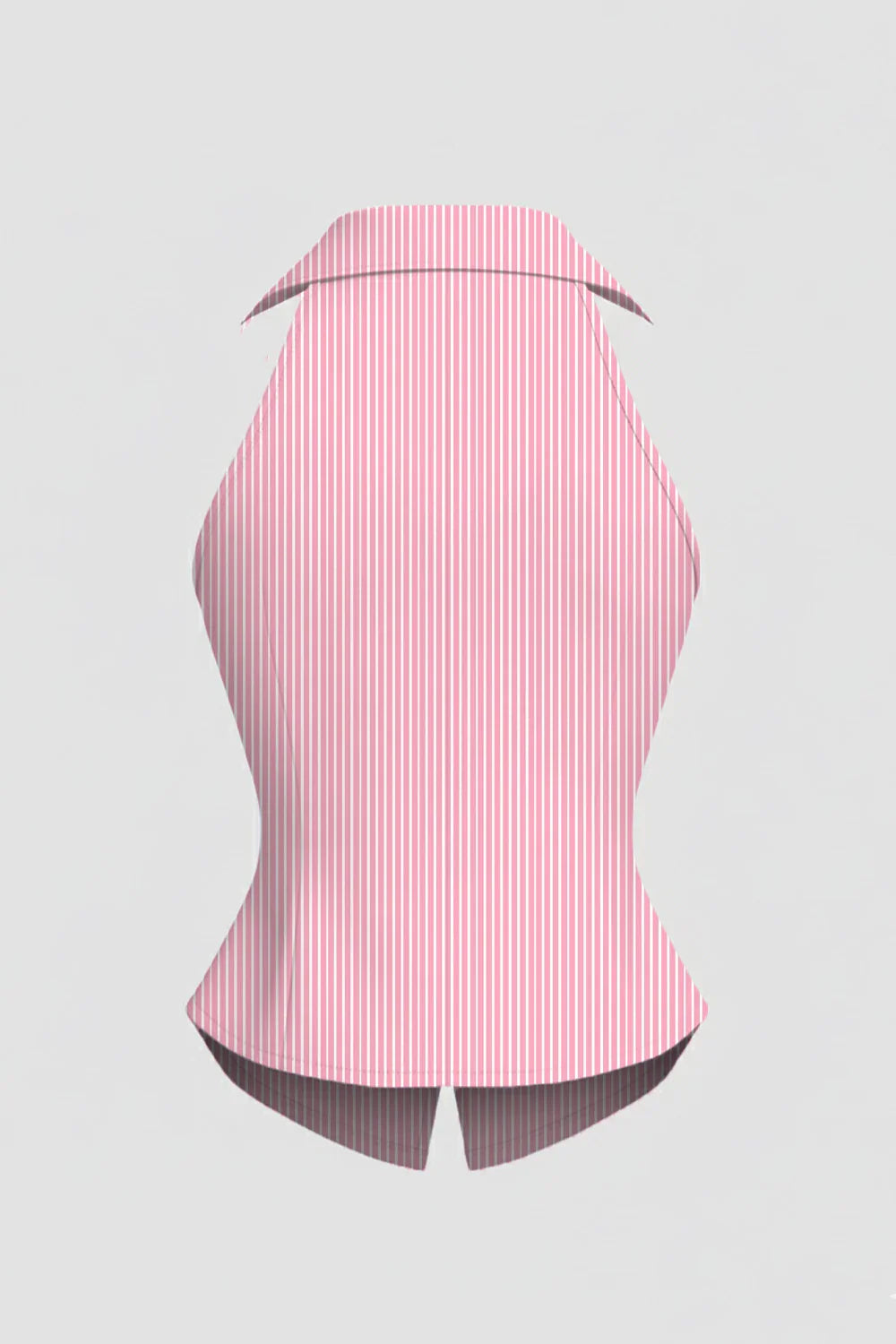 Slim Fit Halter Neck Button Front Sleeveless Top in Pink