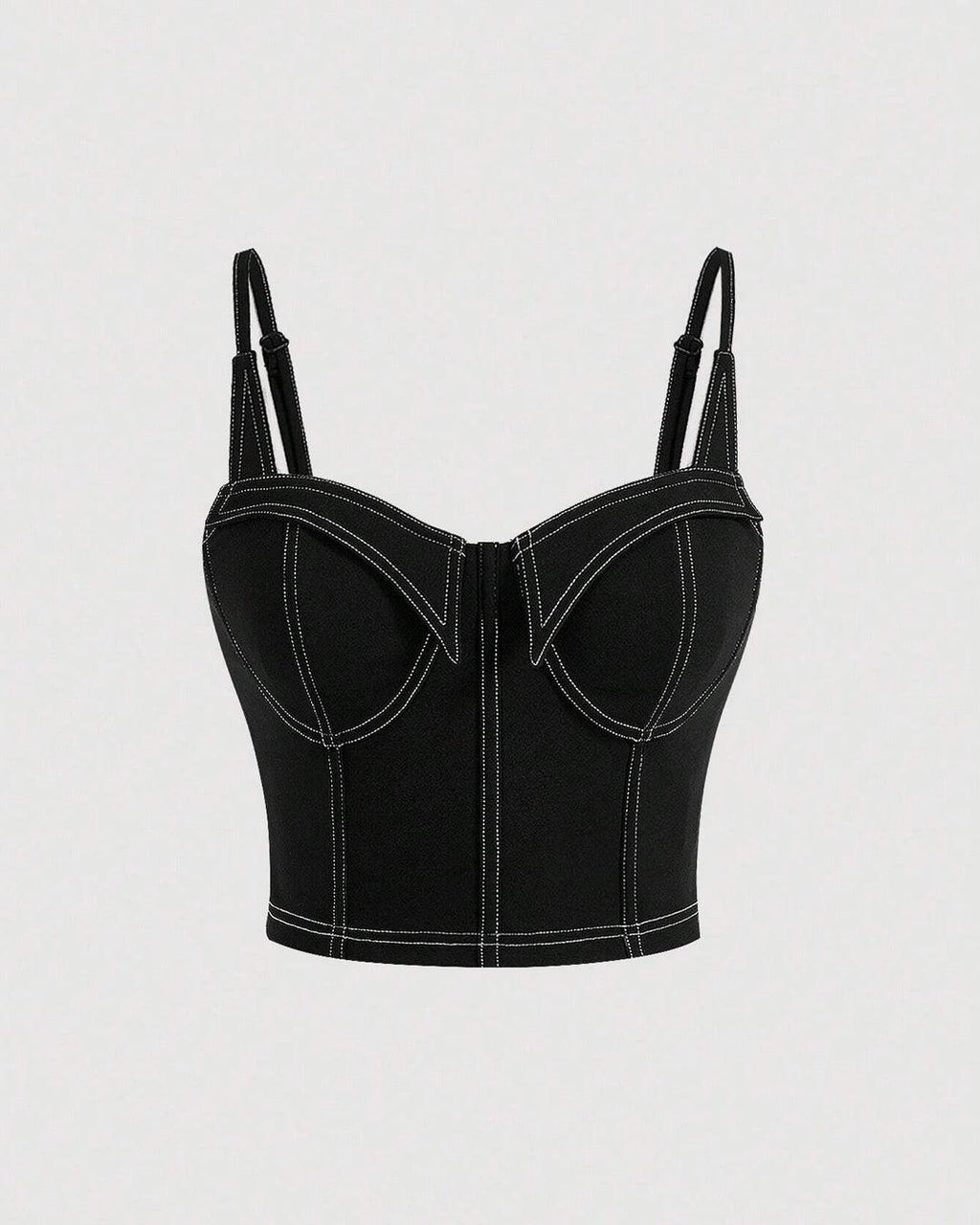 Solid Bustier Black Cami Top