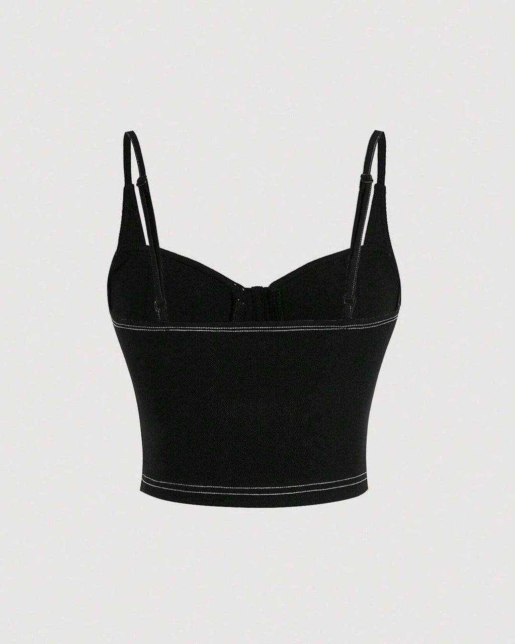 Solid Bustier Black Cami Top