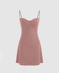 Solid Bustier Cami Short Dress