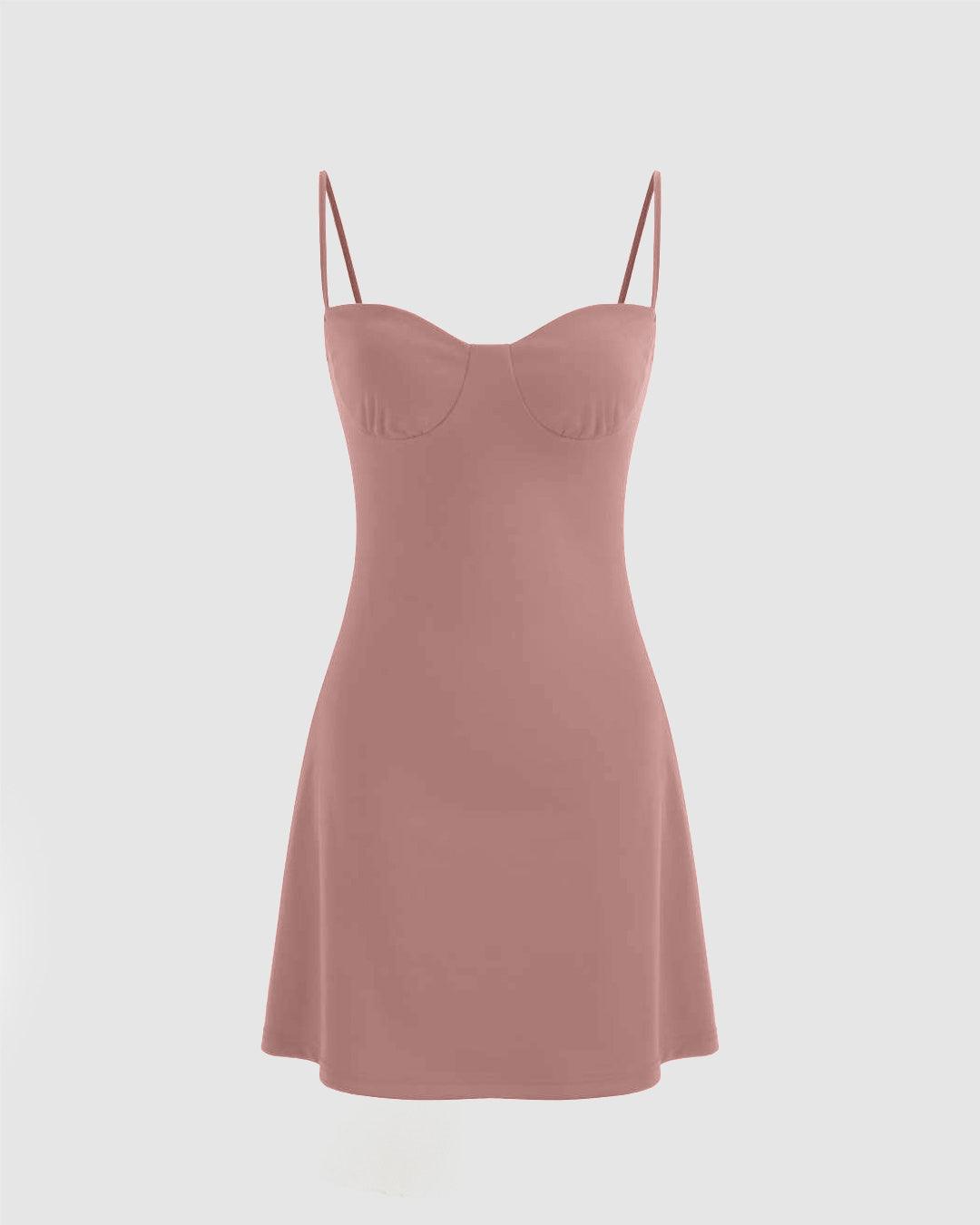 Solid Bustier Cami Short Dress