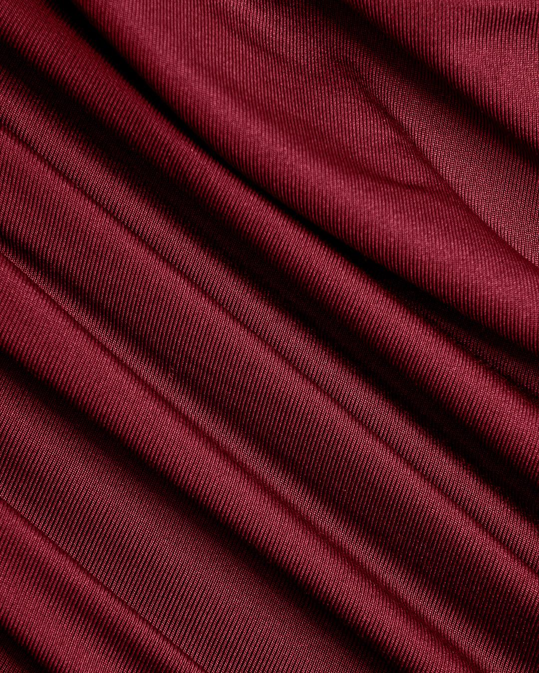 Solid Color Asymmetrical Ruched Long-Sleeve Top In Redberry