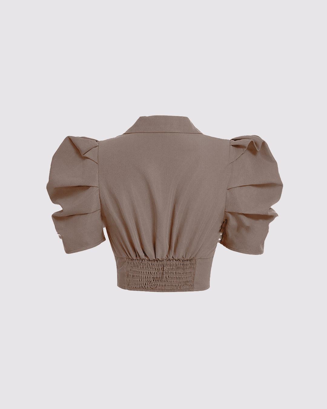 Solid Color Back to School Vintage Shirt In Cappuccino