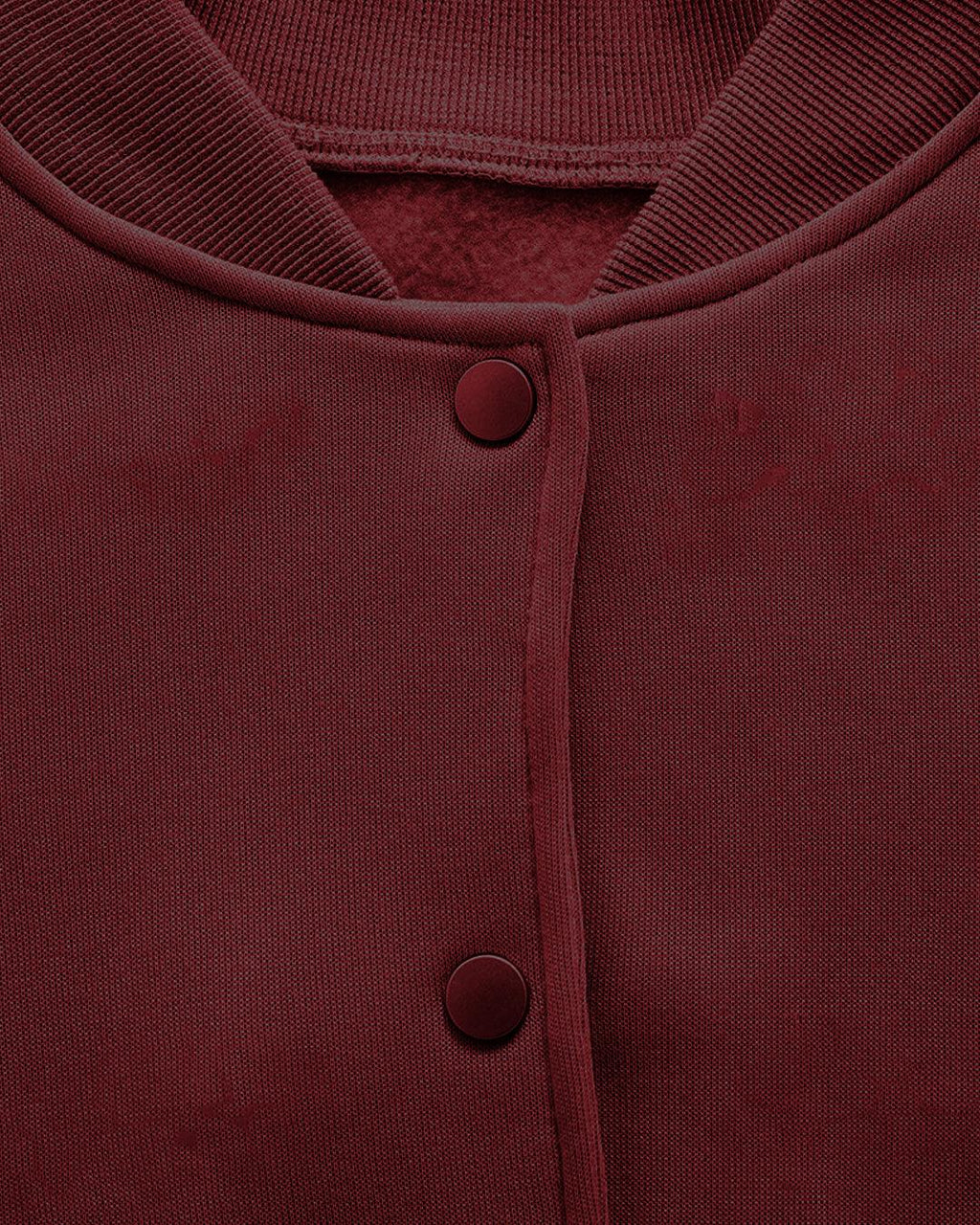Solid Color Bomber Jacket In Cherry