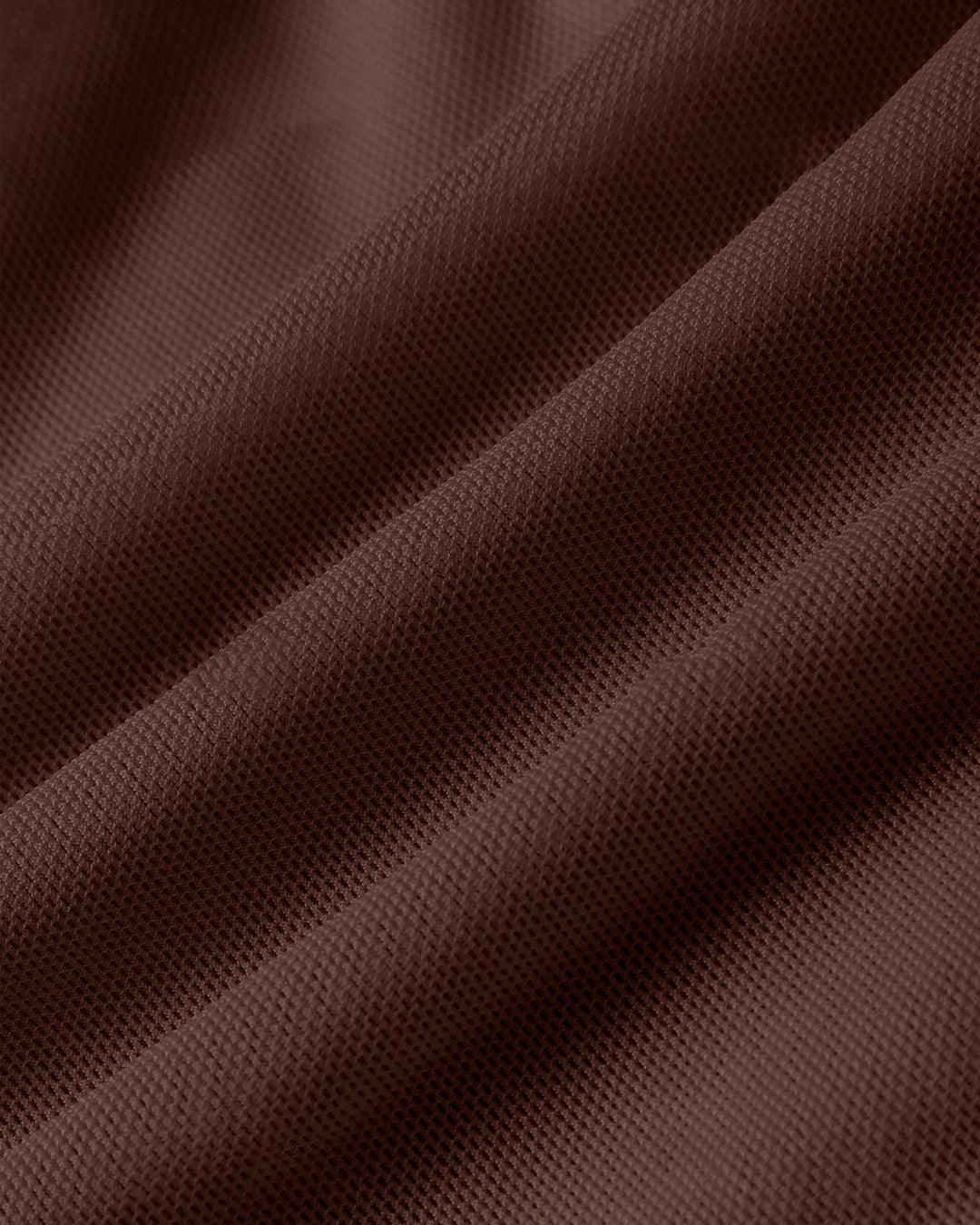 Solid Color Puff Sleeve Mesh Top In Coco Brown