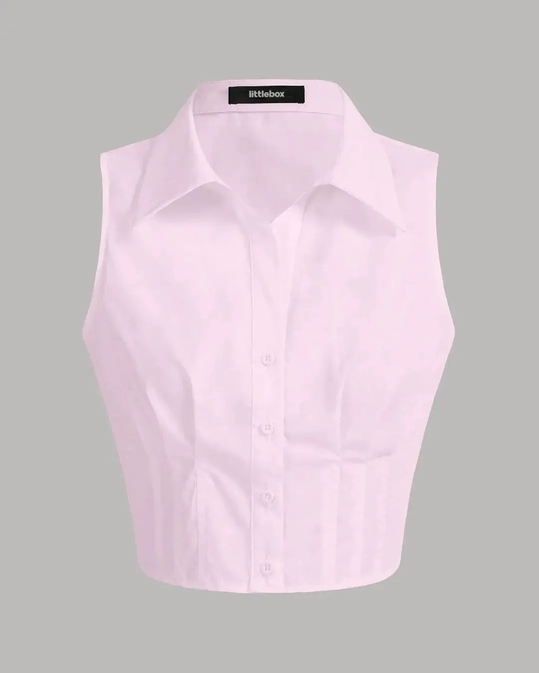 Solid Color Sleeveless Baby Pink Shirt