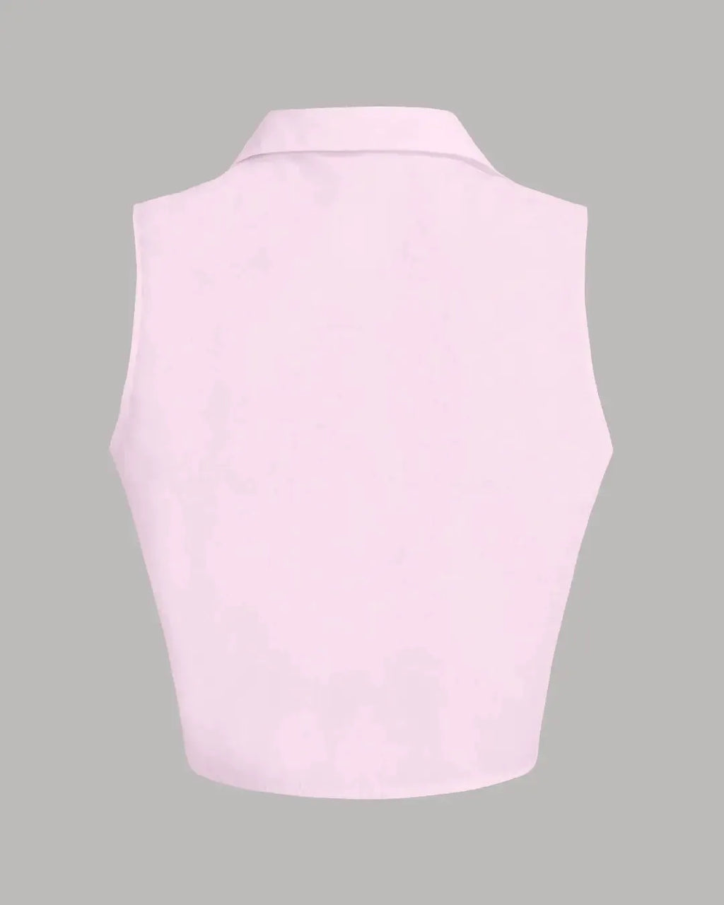 Solid Color Sleeveless Baby Pink Shirt