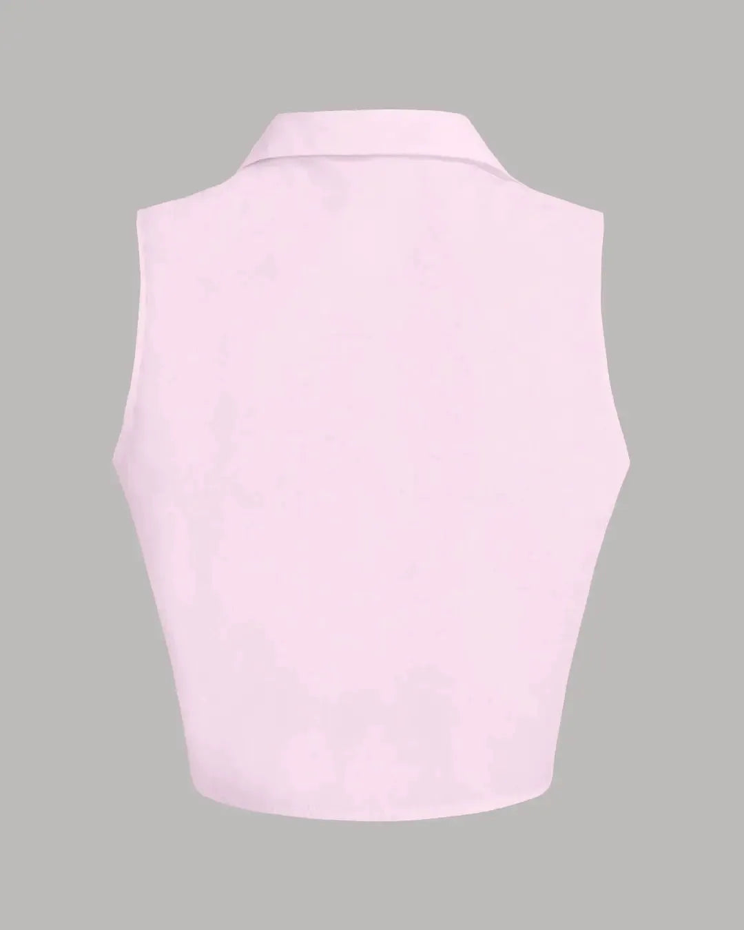 Solid Color Sleeveless Baby Pink Shirt