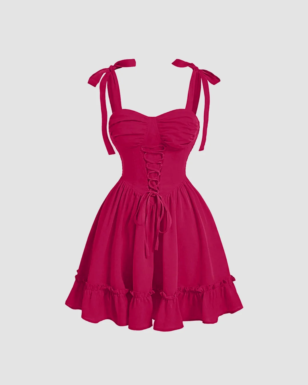 Solid Color Vintage Cross Strap Cami Dress In Pink