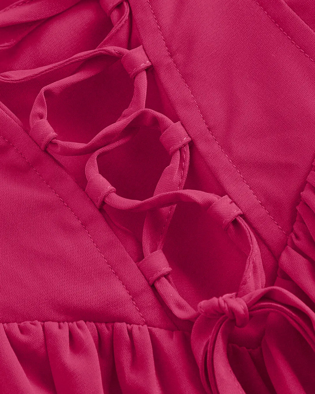 Solid Color Vintage Cross Strap Cami Dress In Pink