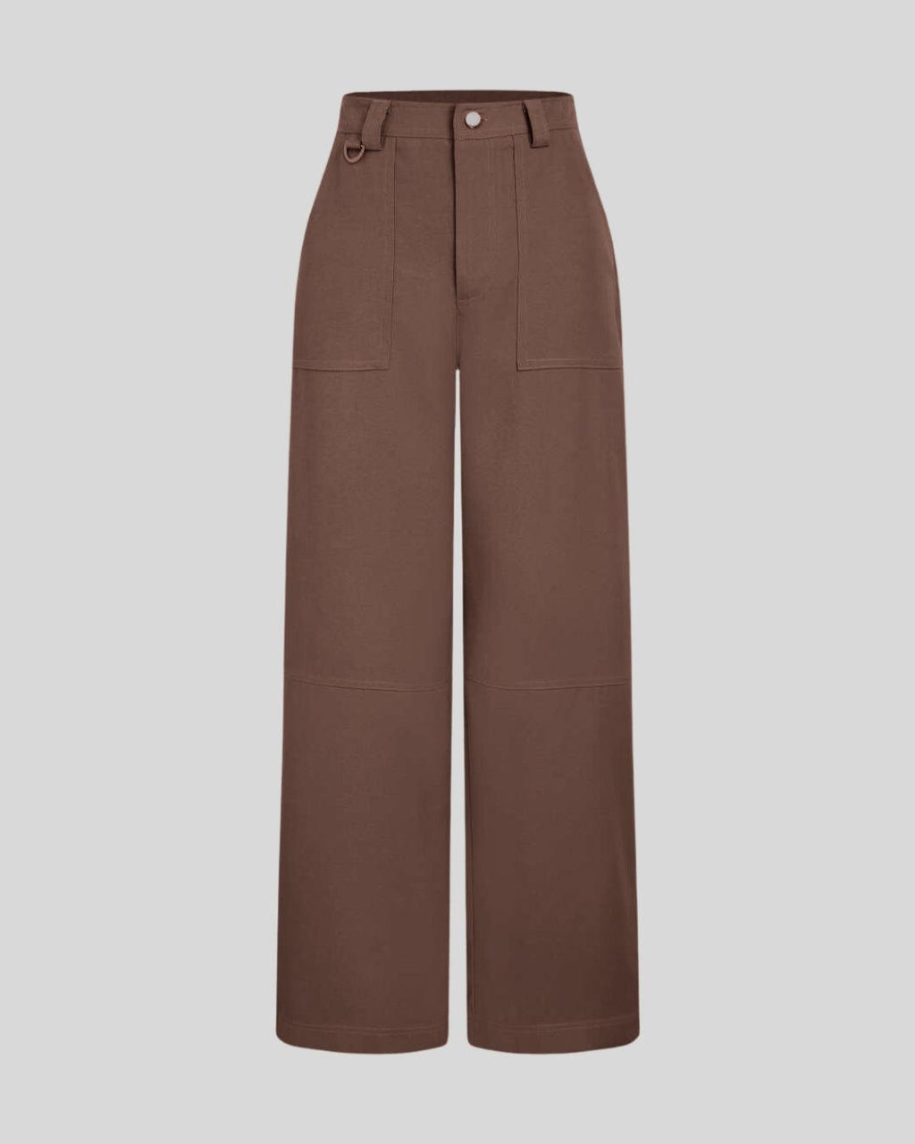 Solid Color Women Y2K Cargos In Brown