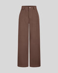 Solid Color Women Y2K Cargos In Brown