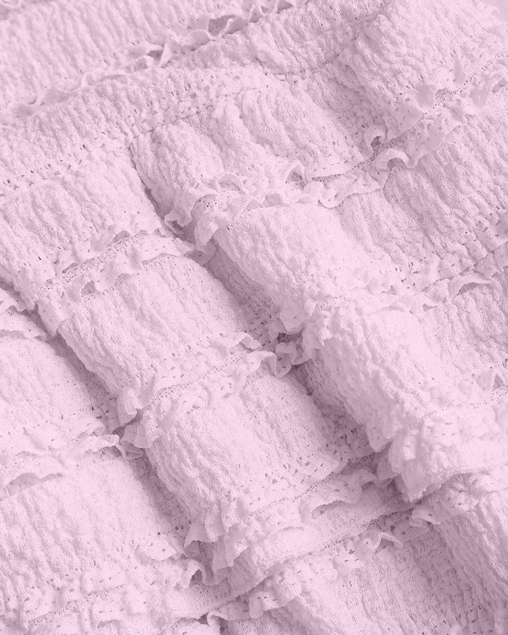 Solid Colour Textured Halter Neck Ruffle Hem Dress in Light Purple