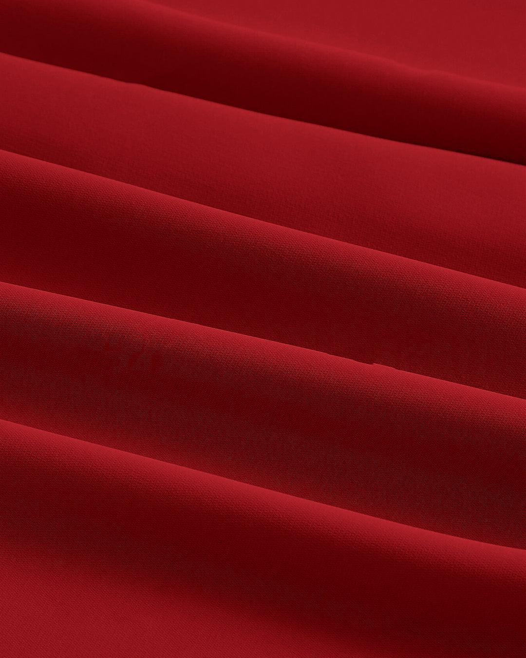 Solid Cup Detail Cami Dress In Red