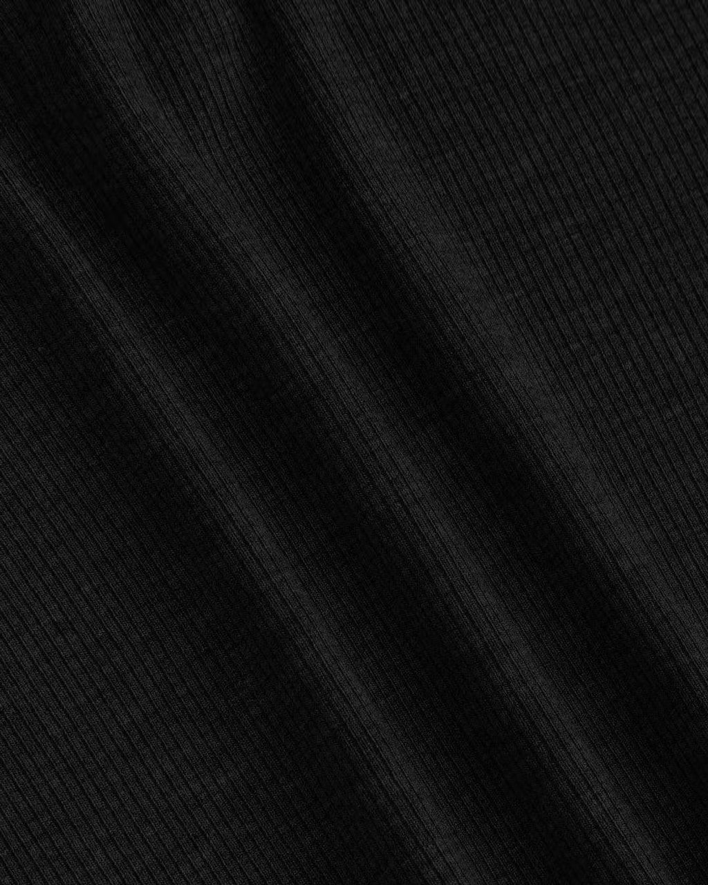 Solid Knit Symmetrical Neck Cut Out Long Sleeve Black Top
