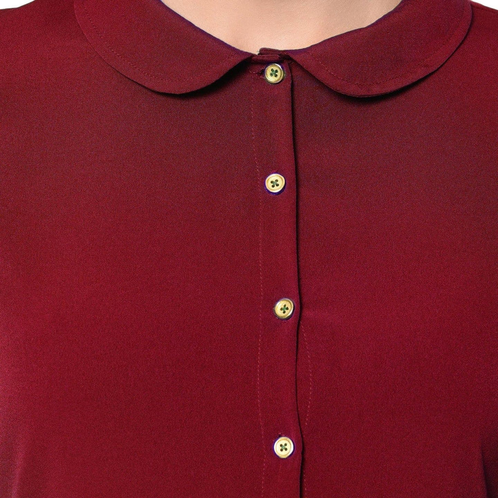 Solid Peterpan Collar Skater Dress