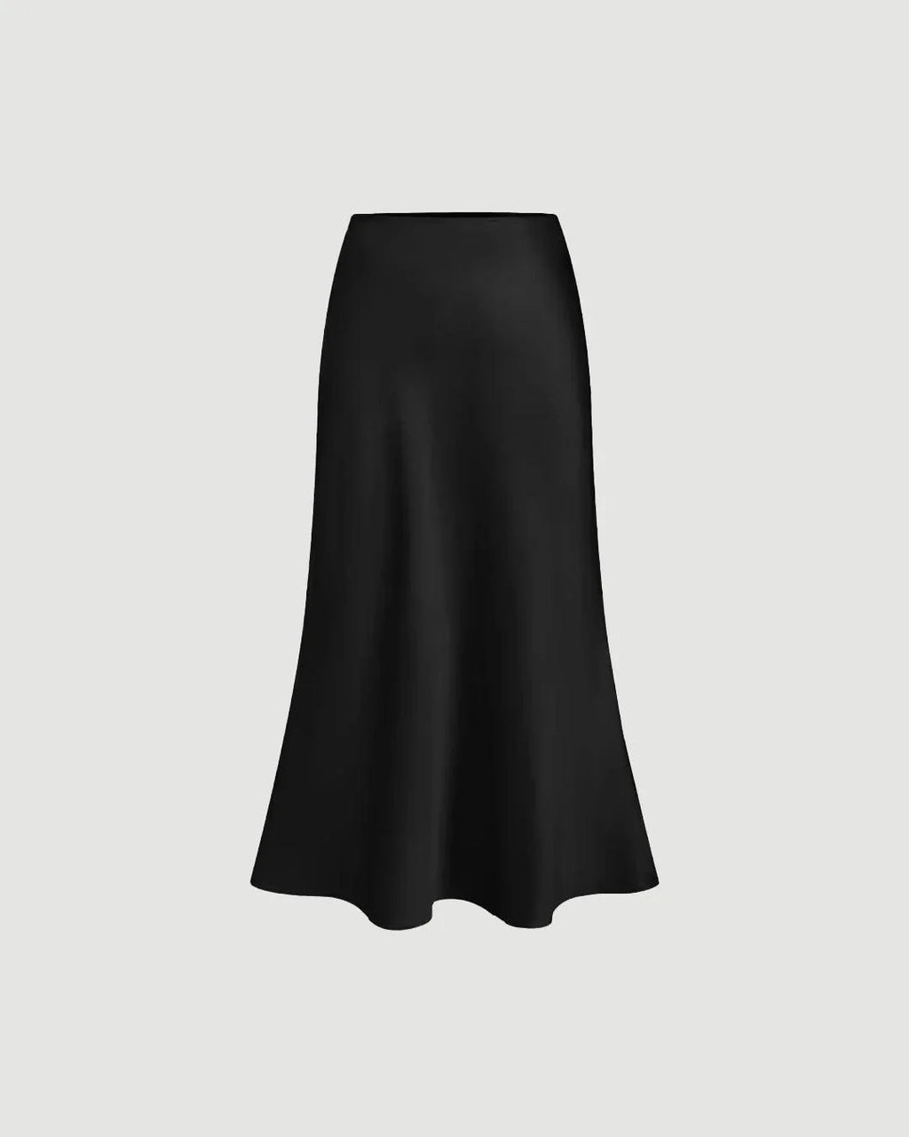 Solid Ruffle Long Skirt In Black