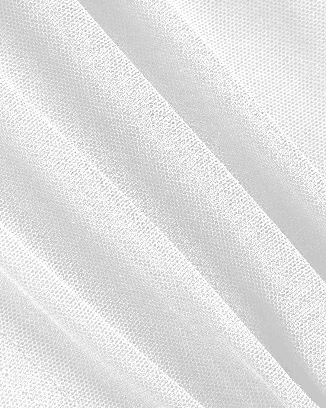 Solid Ruffle Turtleneck Lettuce Trim Long Sleeve White Top