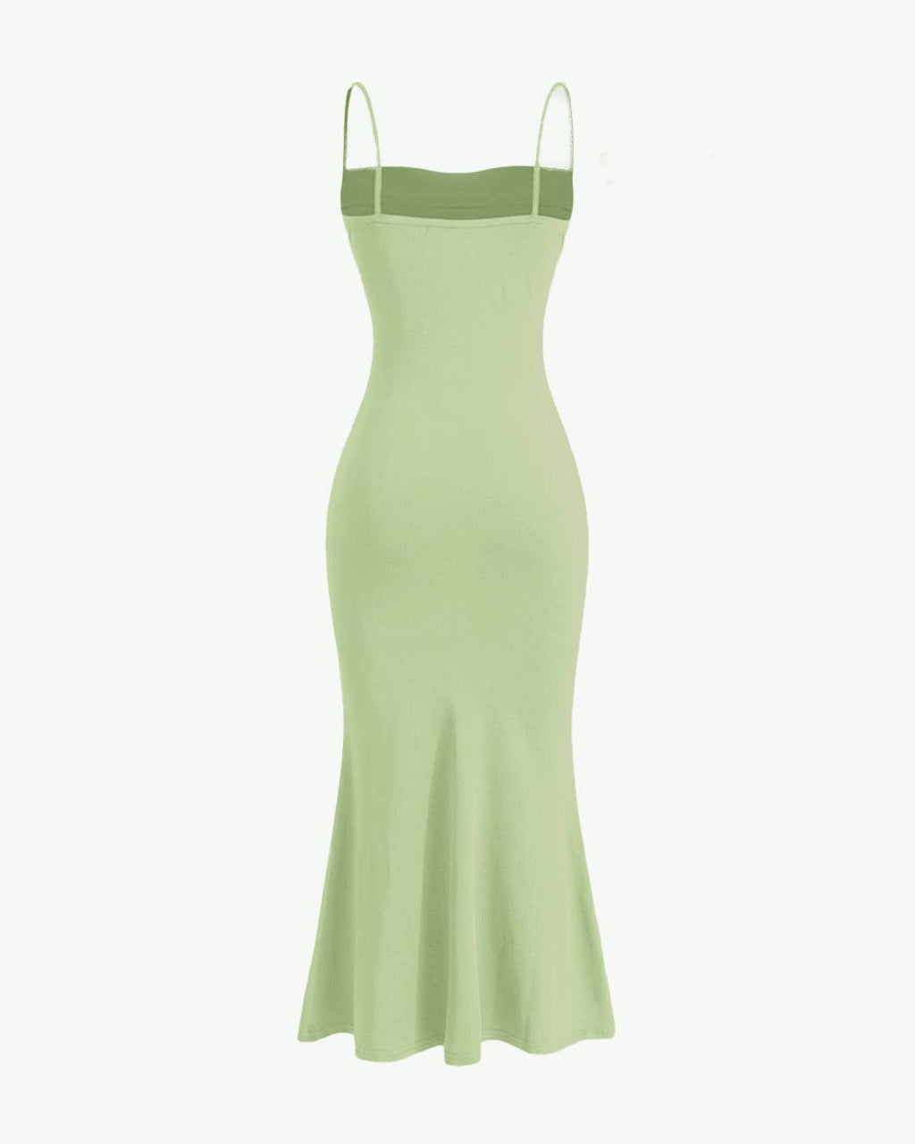 Spaghetti Strap Ruched Bodycon Corset Maxi Dress In Green