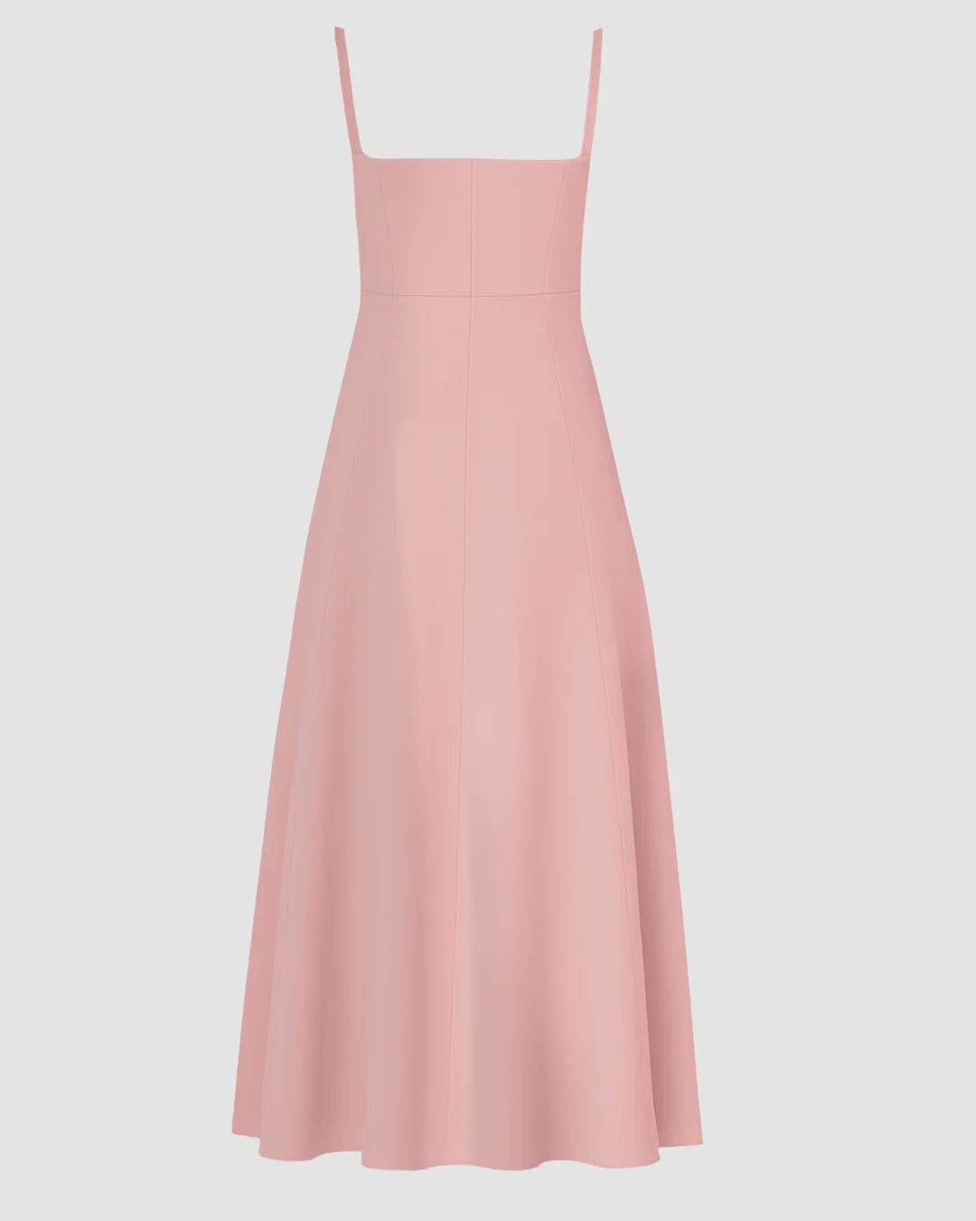 Spaghetti Strap Sweetheart Slit Midi Dress in Pink