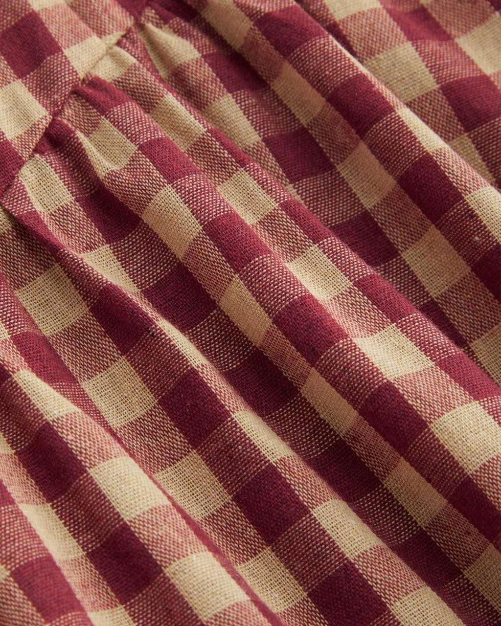 Square Neck Gingham Maxi Dress In Red