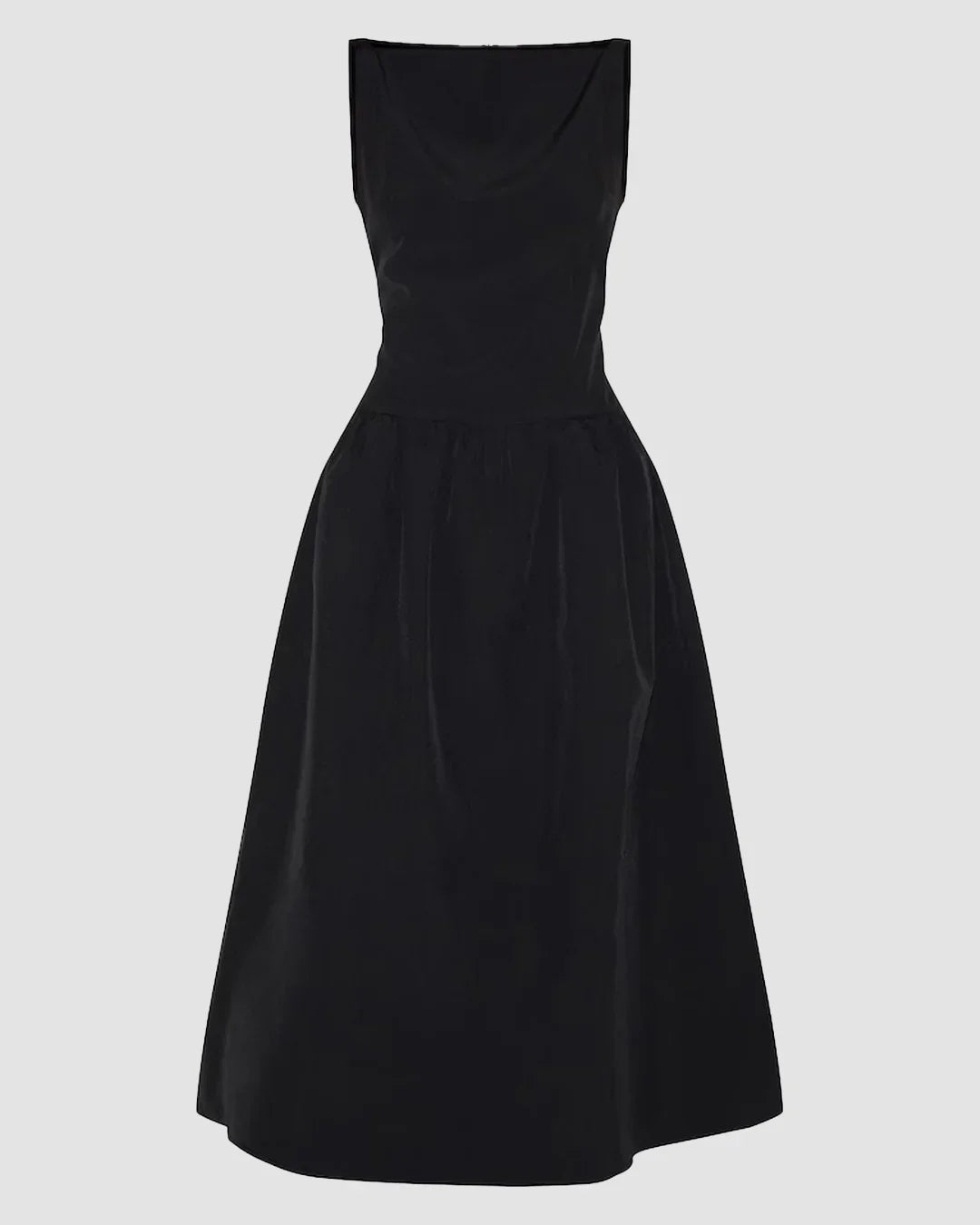 Square Neck Sleeveless Fit & Flare Maxi Dress in Black