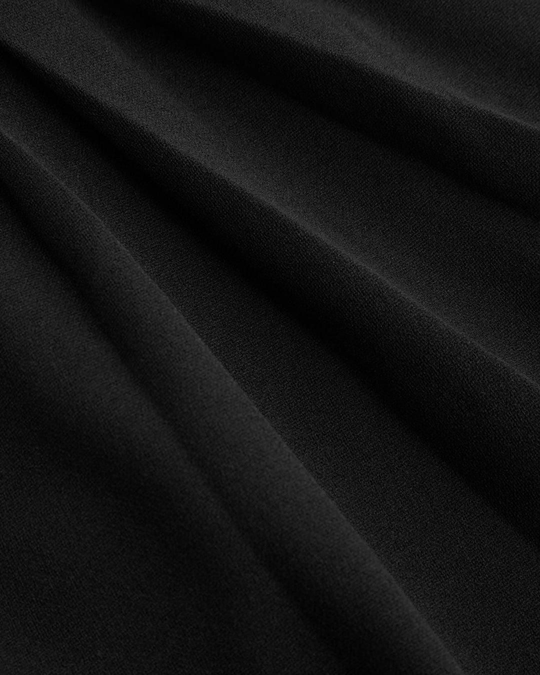 Square Neck Solid Pleated Cami Black Mini Dress Curve & Plus
