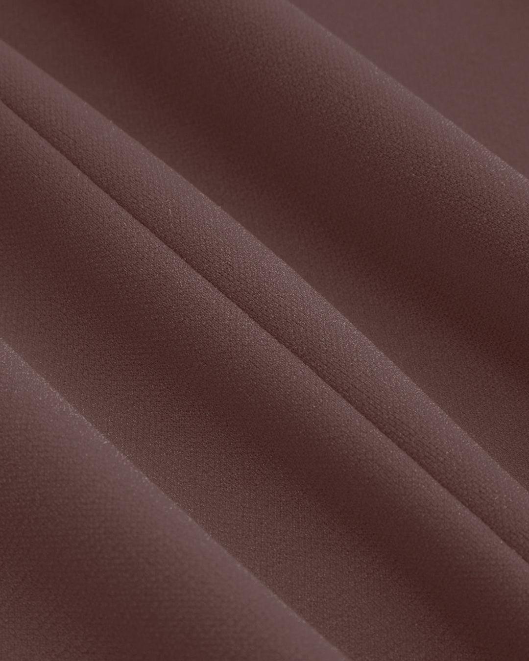 Square Neck Solid Pleated Cami Brown Mini Dress Curve & Plus