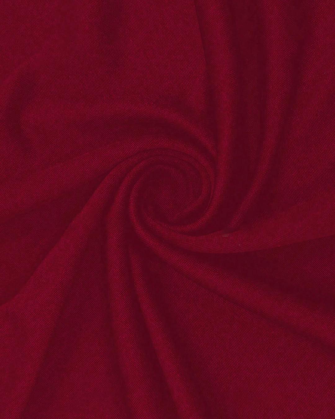 Stand-Collar Pleated Slit Redberry Dress