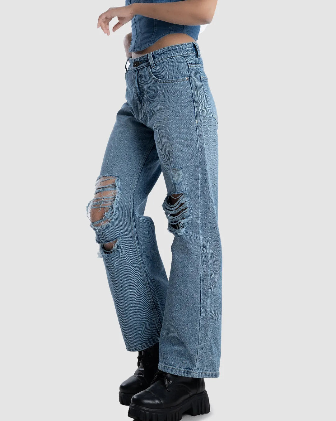 Straight Fit High Rise Jeans