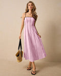 Slim Fit Strapless Midi Dress in Dark Pink