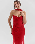 Strapless Corset Top & Stretch Mermaid Skirt In Red