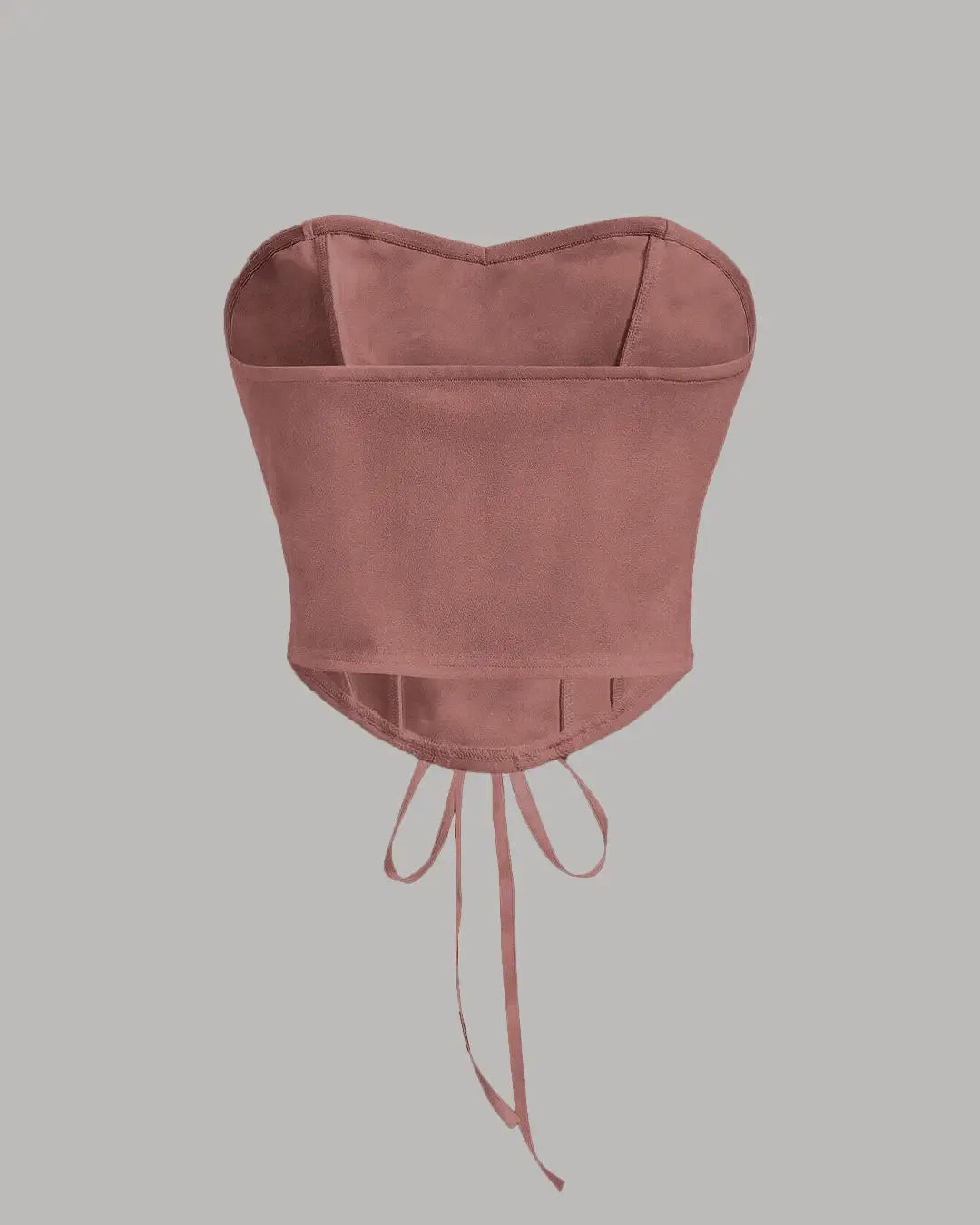 Strapless Ribbon Detail Top Corset Top In Peach