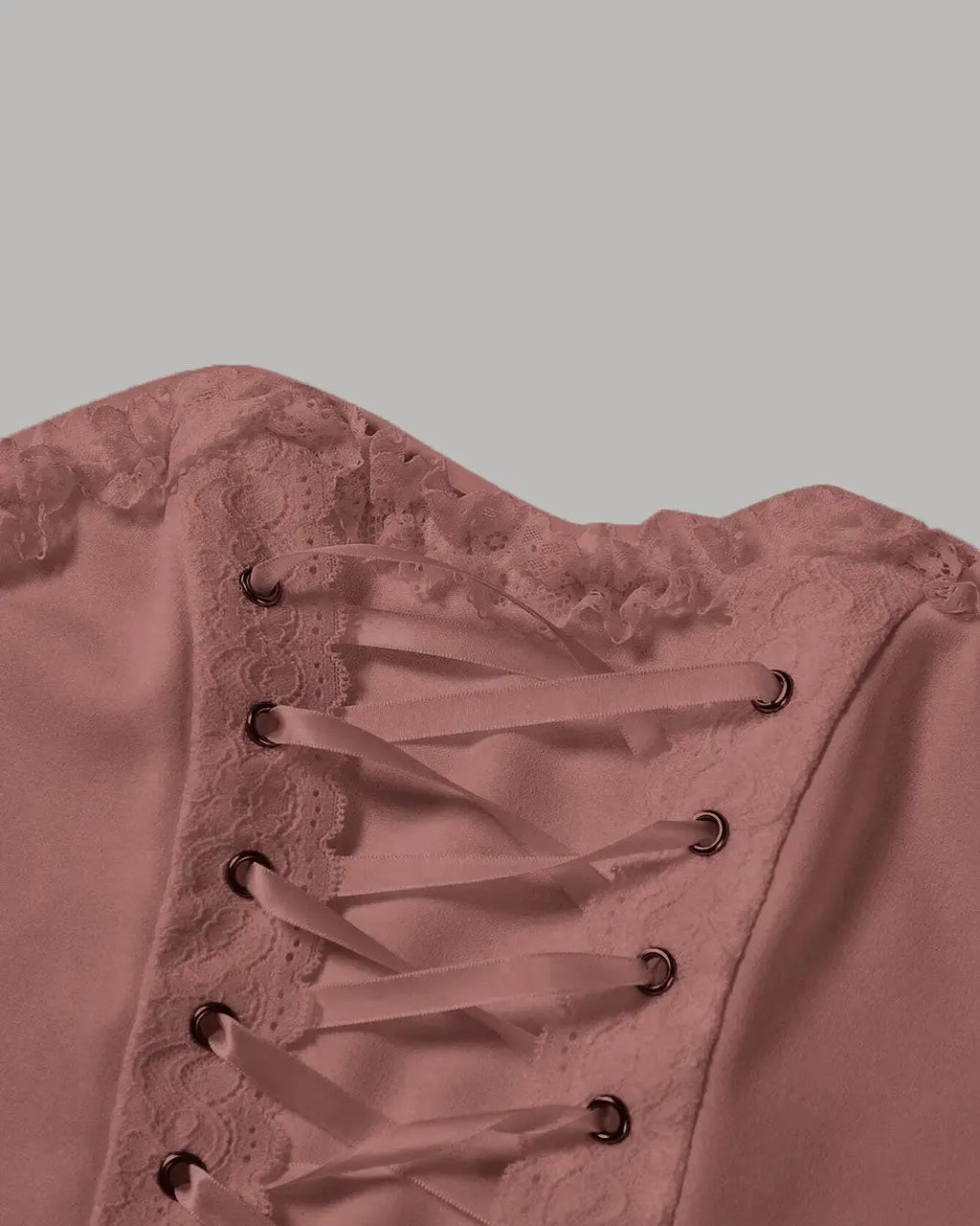 Strapless Ribbon Detail Top Corset Top In Peach