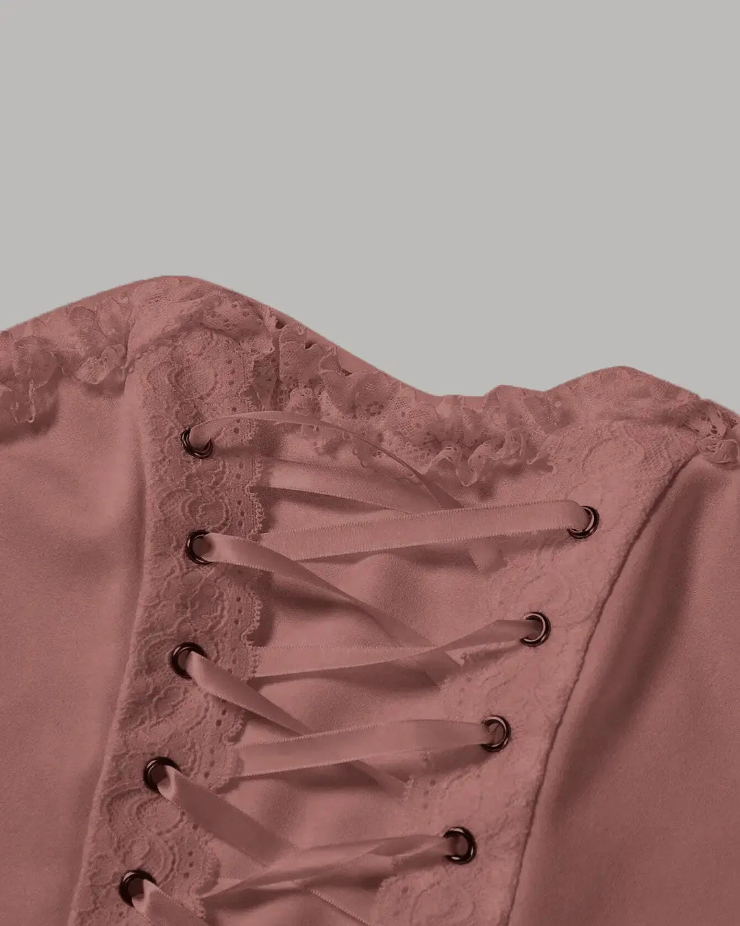 Strapless Ribbon Detail Top Corset Top In Peach