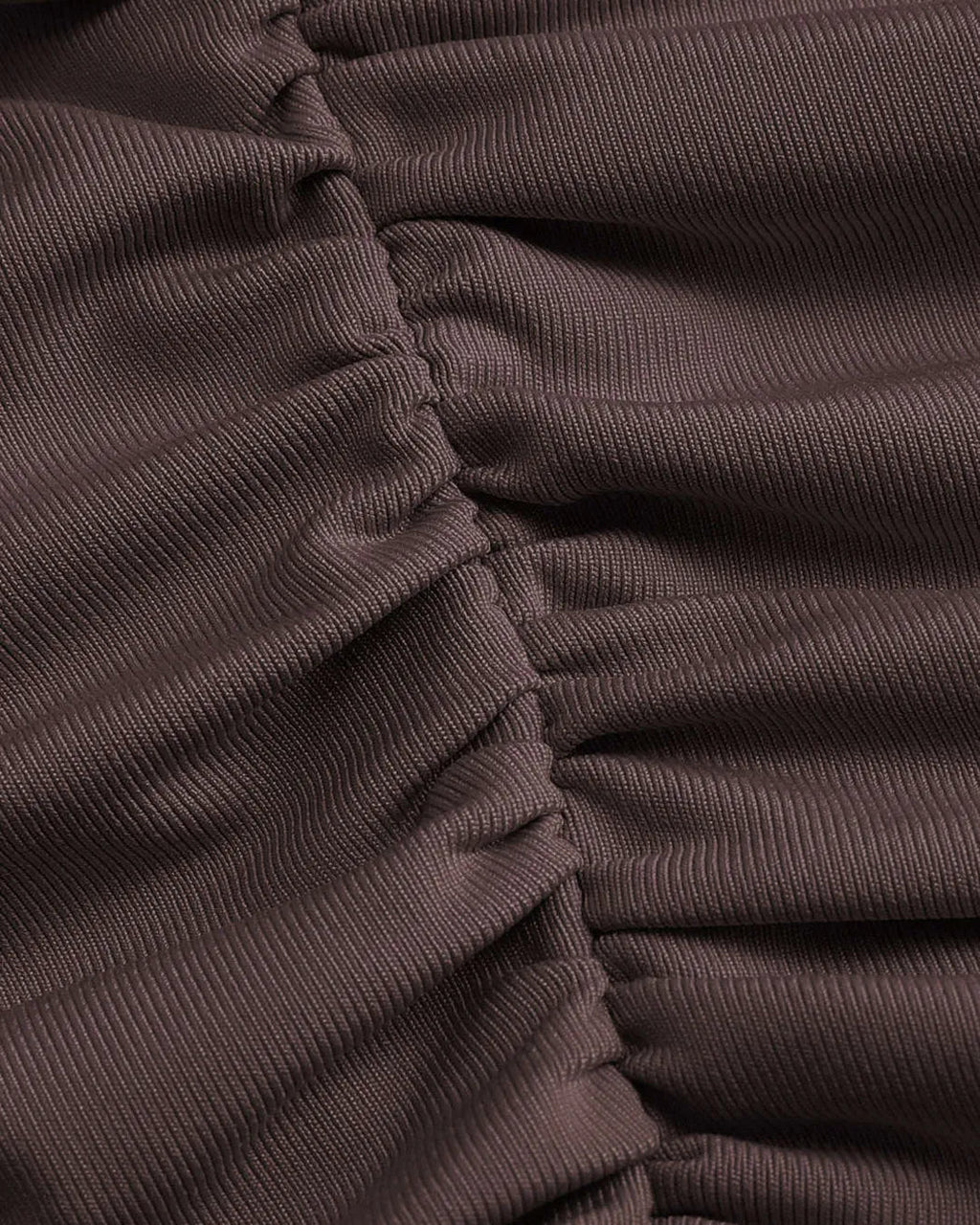 Strapless Ruched Crop Top In Brown