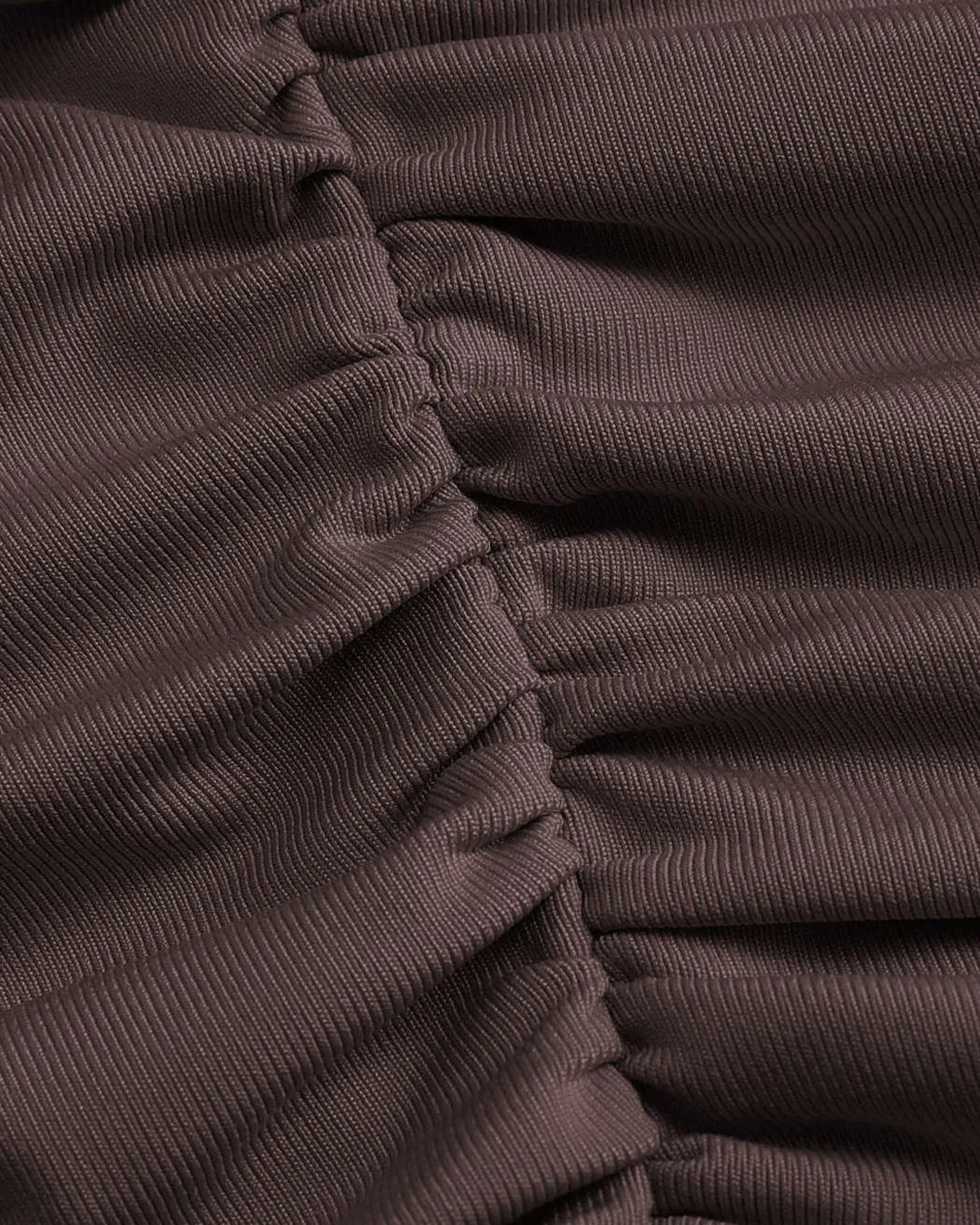 Strapless Ruched Crop Top In Brown