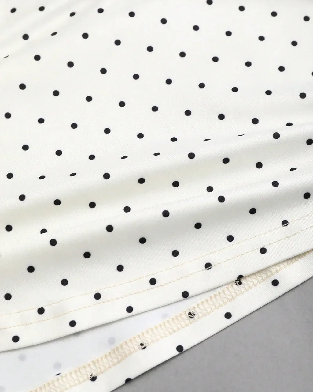 Strapless Ruched Polka Dot Tie-Up Top in White and Black